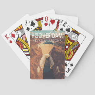 Hoover Dam Travel Art Vintage Pokerkaarten