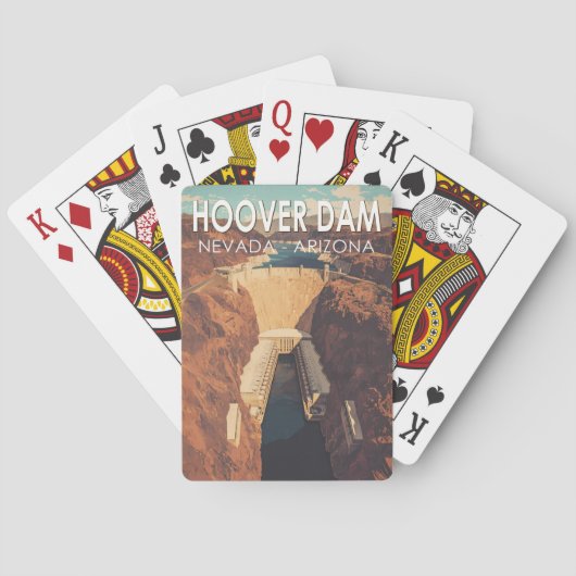 Hoover Dam Travel Art Vintage Pokerkaarten (Achterkant)