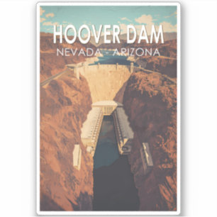 Hoover Dam Travel Art Vintage Sticker