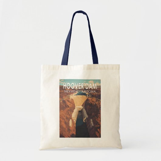 Hoover Dam Travel Art Vintage Tote Bag (Voorkant)