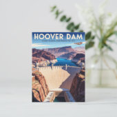 Hoover Dam Vintage Travel Poster Briefkaart (Staand voorkant)