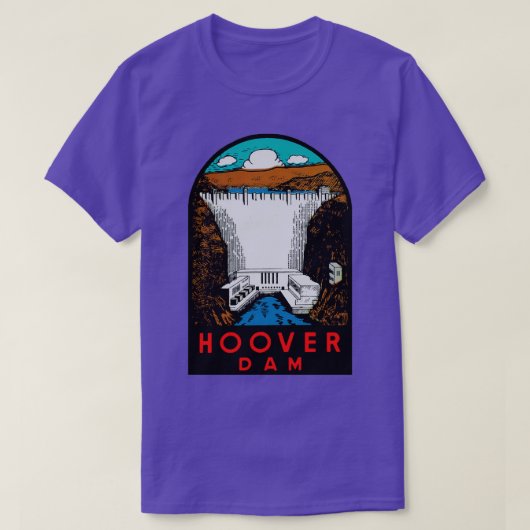 Hoover Dam Vintage Travel T-shirt (Design voorkant)