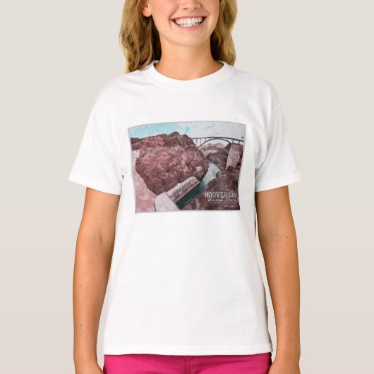 HOOVER DAM WATERVERF - NEVADA - ARIZONA T-SHIRT (Voorkant)