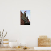 Hoover-damesbeeld met Amerikaanse vlag Poster (Keuken)