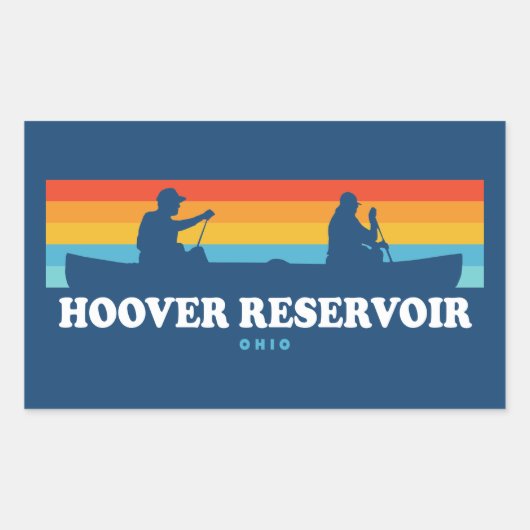 Hoover Reservoir Ohio Canoe Rechthoekige Sticker (Voorkant)