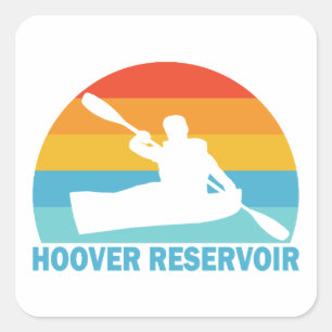 Hoover Reservoir Ohio Kayak Vierkante Sticker