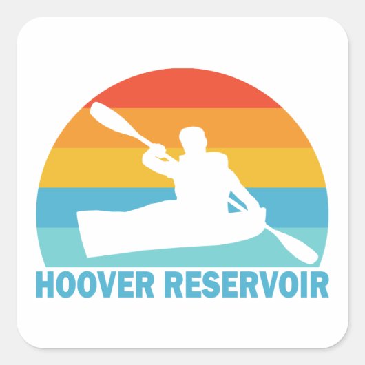 Hoover Reservoir Ohio Kayak Vierkante Sticker (Voorkant)