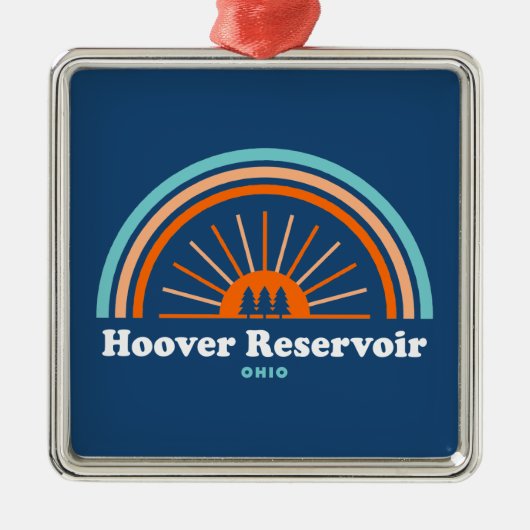 Hoover Reservoir Ohio Rainbow Metalen Ornament (Voorkant)