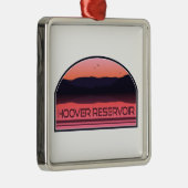 Hoover Reservoir Ohio Red Sunrise Metalen Ornament (Rechts)