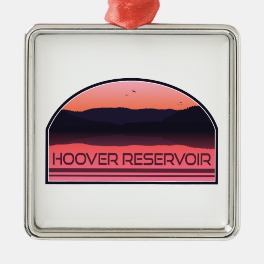 Hoover Reservoir Ohio Red Sunrise Metalen Ornament (Voorkant)