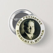 Hoover voor President - Button (Voorkant /achterkant)