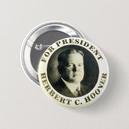 Hoover voor President - Button (Voorkant /achterkant)