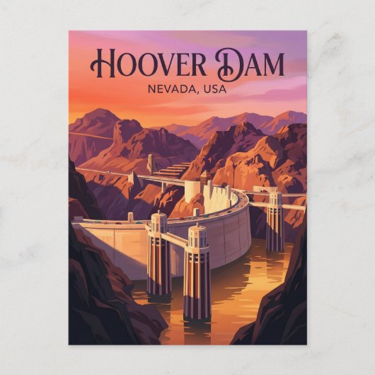 Hooverdam VS Briefkaart (Voorkant)