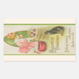 Hoowe'en Pleasures-bobbel voor appels Rechthoekige Sticker