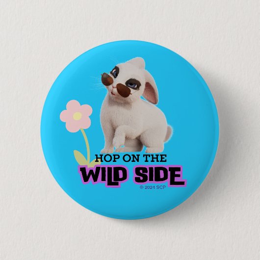 Hop aan de wilde kant ronde button 5,7 cm (Voorkant)