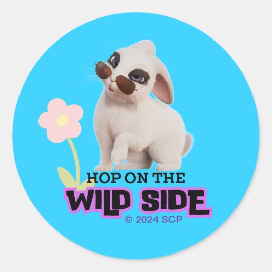 Hop aan de wilde kant ronde sticker (Voorkant)