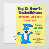 Hop aan over de Cartoon van de paaseihunt Bunny Kaart (Voorkant / Achterkant)