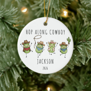 Hop Along Cowboy Persoonlijke Kikker Keramisch Ornament