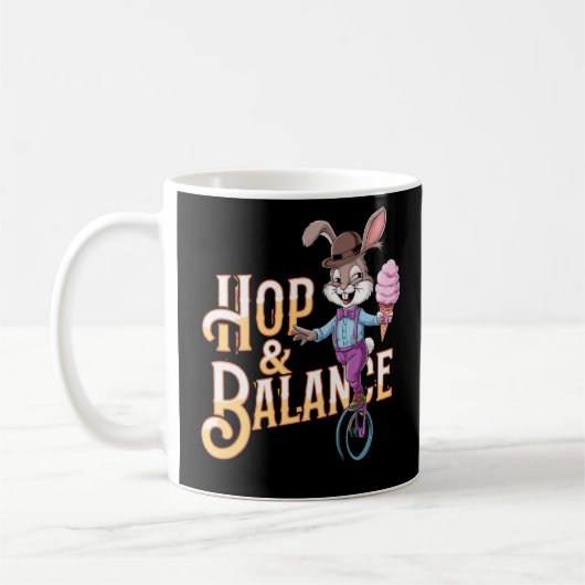 Hop & Balance – Unicycle Bunny Circus Act Koffiemok (Links)