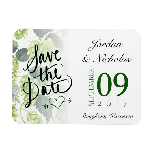 Hop, Bier Bewaar de Datummagneet Magneet (Horizontaal)