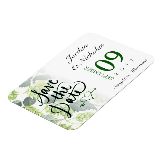 Hop, Bier Bewaar de Datummagneet Magneet (Linkerzijde)