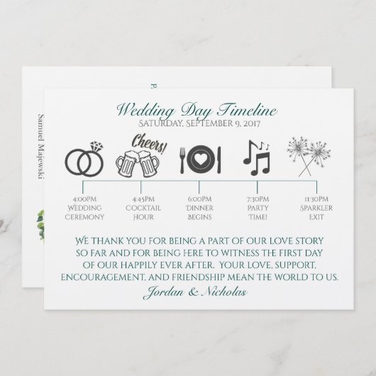 Hop, Bier Trouwprogramma Programmakaart (Voorkant / Achterkant)