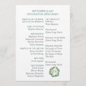 Hop, Bier Trouwprogramma Programmakaart (Achterkant)