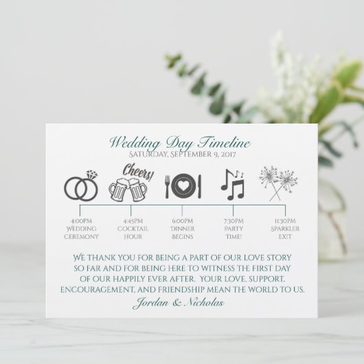 Hop, Bier Trouwprogramma Programmakaart (Staand voorkant)