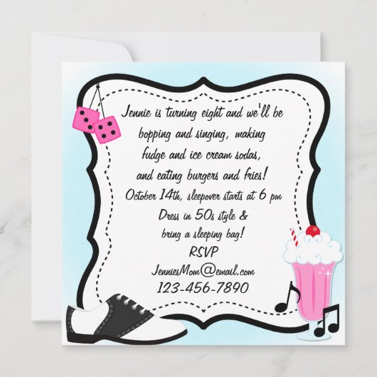 Hop Birthday Invitation Kaart (Achterkant)