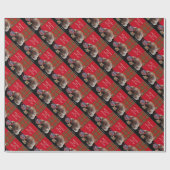 "HOP CALM AND KAT ON", RED TARTAN, CAT TEA PARTIJ CADEAUPAPIER (Vlak)