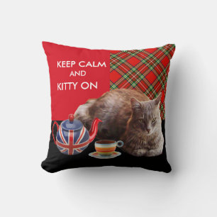 "HOP CALM AND KAT ON", RED TARTAN, CAT TEA PARTIJ KUSSEN