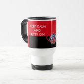 "HOP CALM AND KAT ON", RED TARTAN, CAT TEA PARTIJ REISBEKER (Voorkant links)