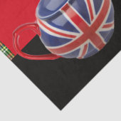 "HOP CALM AND KAT ON", RED TARTAN, CAT TEA PARTIJ TISSUEPAPIER (Detail)