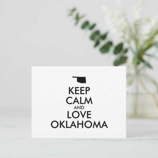 HOP CALM EN LOVE OKLAHOMA BRIEFKAART (Staand voorkant)