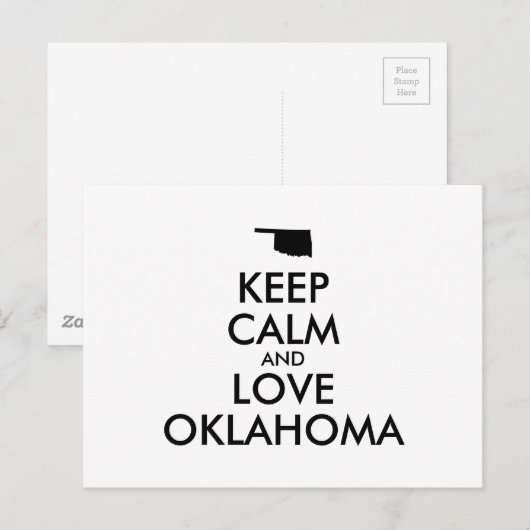 HOP CALM EN LOVE OKLAHOMA BRIEFKAART (Voorkant / Achterkant)