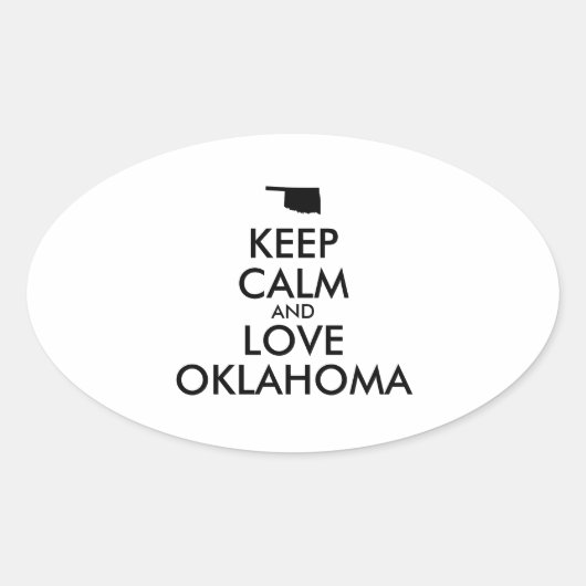 HOP CALM EN LOVE OKLAHOMA OVALE STICKER (Voorkant)