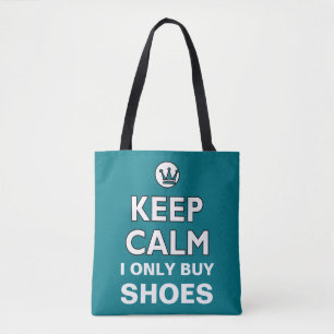 HOP CALM wit + uw achtergrond en tekst Tote Bag