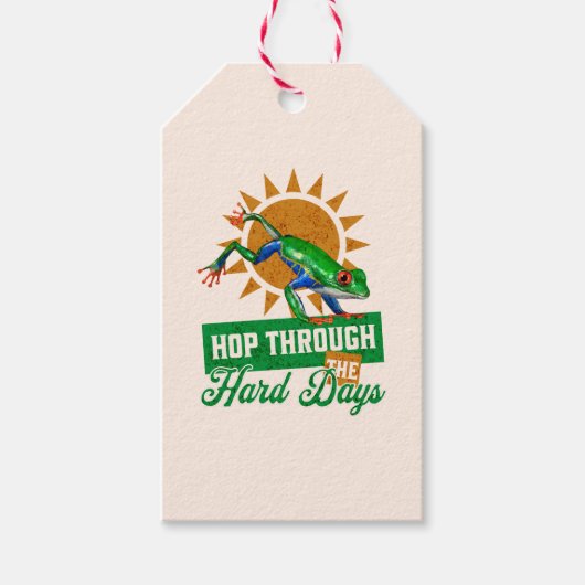 Hop door de moeilijke dagen Amazon Tree Frog Cadeaulabel (Voorkant)