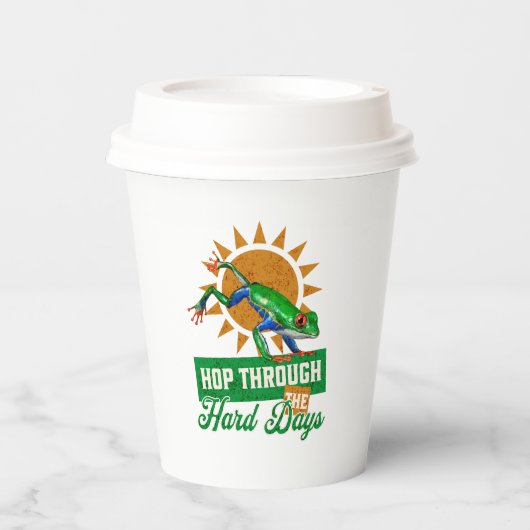 Hop door de moeilijke dagen Amazon Tree Frog Papieren Bekers (Voorkant)