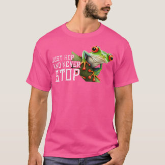 Hop en stop nooit met regenwoud amfibie rode ogen t-shirt