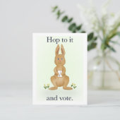 Hop erin en stem briefkaart (Staand voorkant)