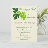 Hop Flowers Botanical Art Party Invitation Kaart (Staand voorkant)