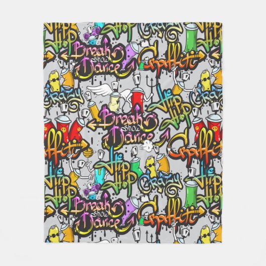 Hop Graffiti-dekens Fleece Deken (Voorkant)