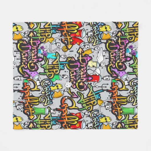 Hop Graffiti-dekens Fleece Deken (Voorkant (Horizontaal))