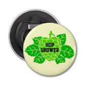 Hop Grower Hops Stencil Button Flesopener (Voorkant)