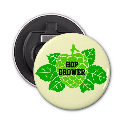 Hop Grower Hops Stencil Button Flesopener (Voorkant)