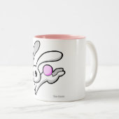 Hop het konijn met een roze roze staart drink mok (Voorkant rechts)