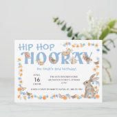 Hop Hooray Bunny en Butterfly Boy's Birthday Kaart (Staand voorkant)