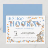 Hop Hooray Bunny en Butterfly Boy's Birthday Kaart (Voorkant / Achterkant)