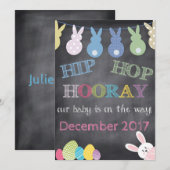 Hop Hooray Paasaankondiging Feestdagenkaart (Voorkant / Achterkant)